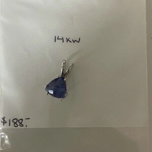 New 14k White Gold Tanzanite Pendant $188